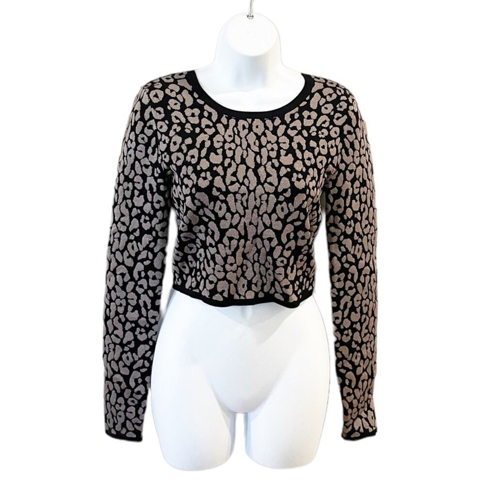 NEW Aritzia Sunday Best Volpe Sweater Cropped Leopard Print Size Small